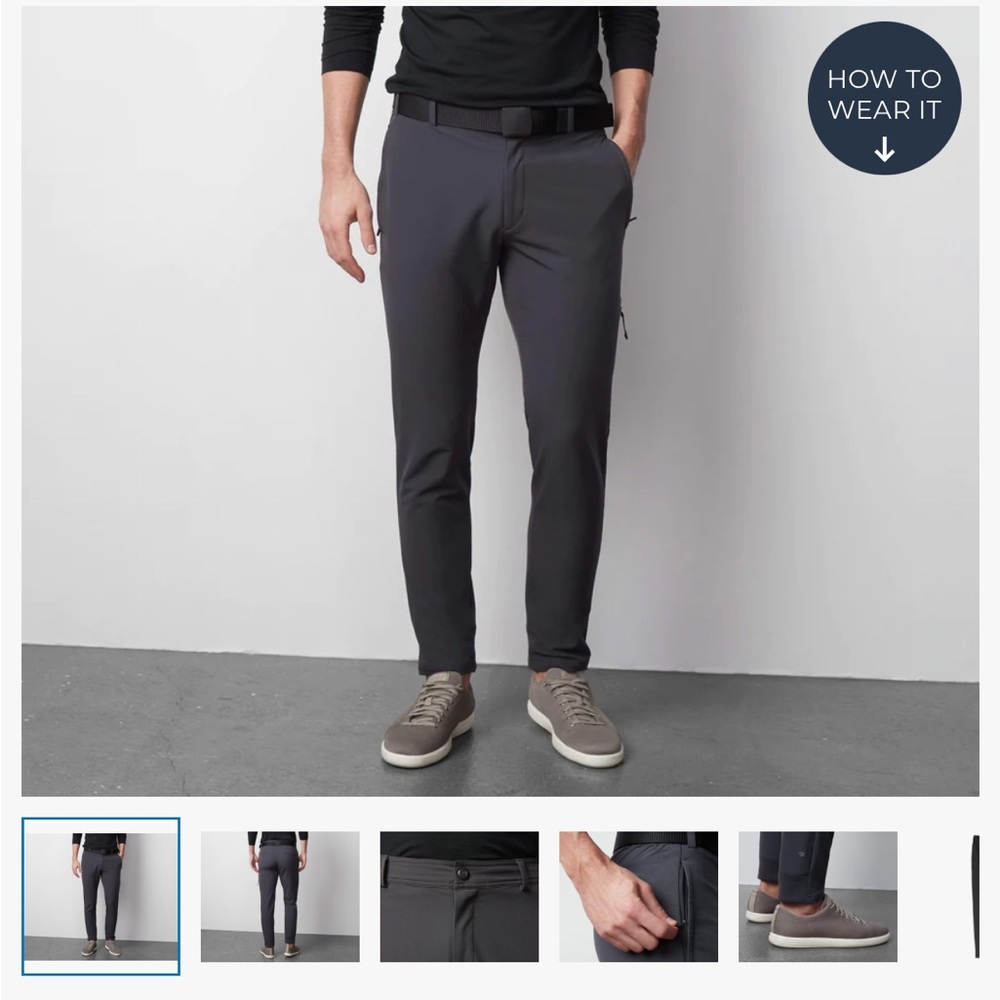 Mack Weldon Radius Flex Pant in Asphalt (grey)